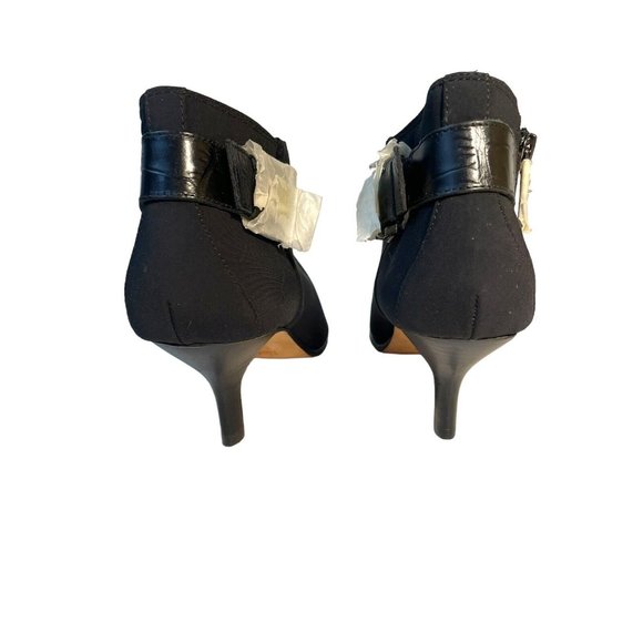 Donald Pliner Booties Size 8 M Black Lexie 2” Heel Pointed Toe Zipper Fabric - Picture 5 of 13
